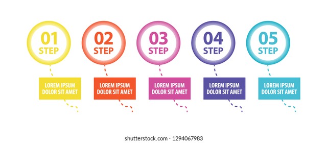 Colorful infographic in five steps