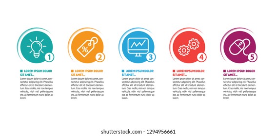 Colorful infographic in five steps