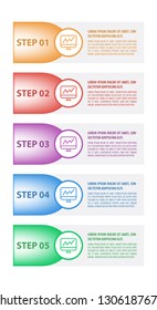 Colorful infographic in five steps