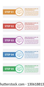 Colorful infographic in five steps
