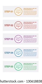 Colorful infographic in five steps