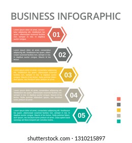 Colorful infographic in five steps