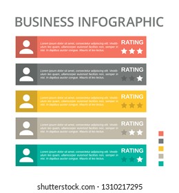 Colorful infographic in five steps