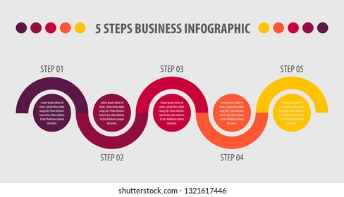 Colorful infographic in five steps