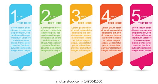 Colorful infographic in five steps