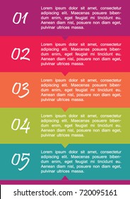 Colorful infographic in five steps