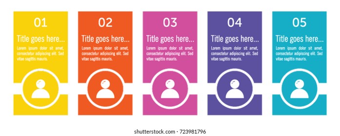 Colorful infographic in five steps