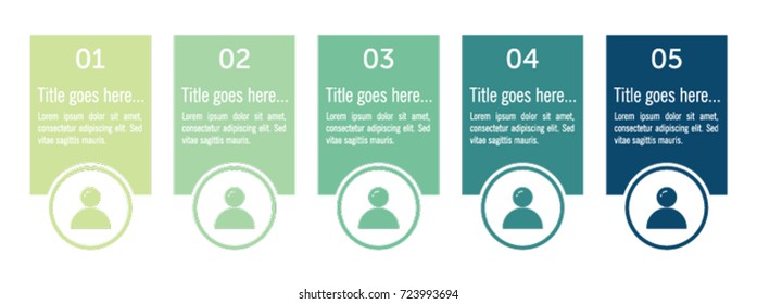 Colorful infographic in five steps