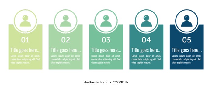 Colorful infographic in five steps
