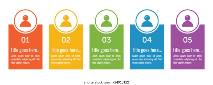 Colorful infographic in five steps
