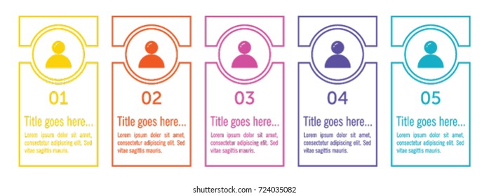 Colorful infographic in five steps