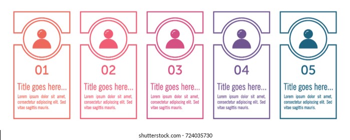 Colorful infographic in five steps
