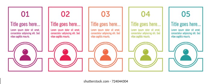 Colorful infographic in five steps
