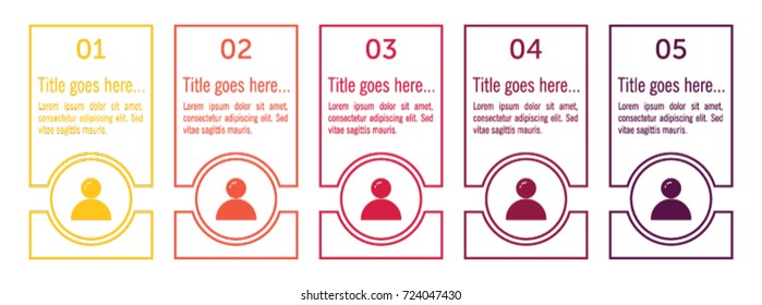 Colorful infographic in five steps