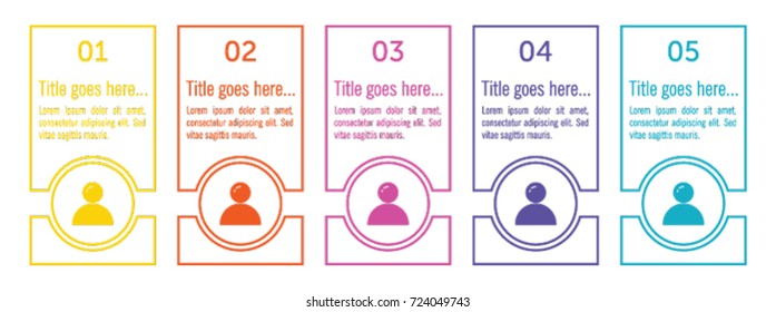 Colorful infographic in five steps