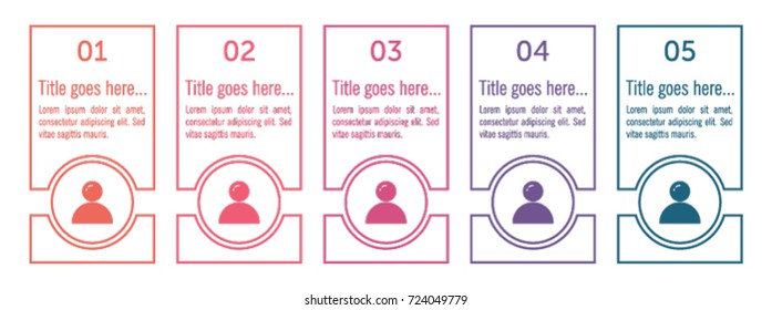 Colorful infographic in five steps