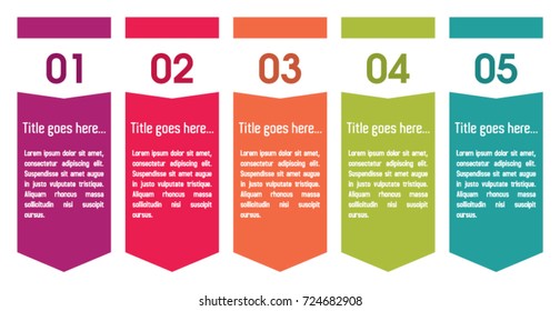 Colorful infographic in five steps