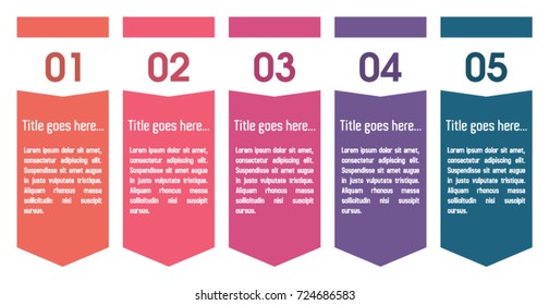 Colorful infographic in five steps