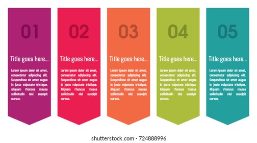 Colorful infographic in five steps