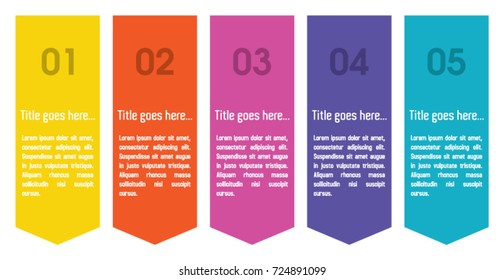 Colorful infographic in five steps