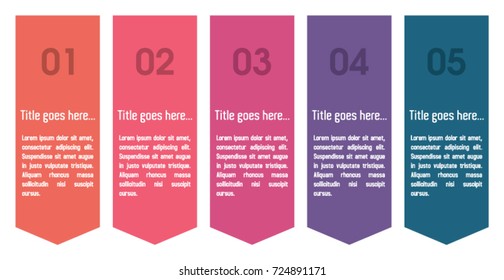 Colorful infographic in five steps