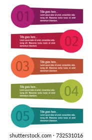 Colorful infographic in five steps