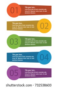 Colorful infographic in five steps