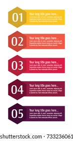 Colorful infographic in five steps