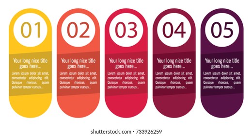 Colorful infographic in five steps