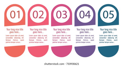 Colorful infographic in five steps