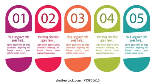 Colorful infographic in five steps