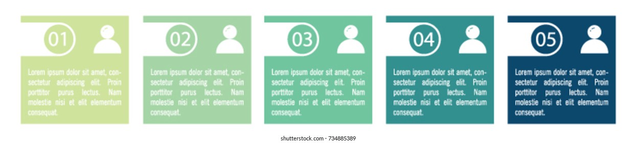 Colorful infographic in five steps