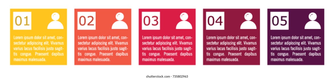 Colorful infographic in five steps