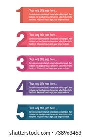 Colorful infographic in five steps