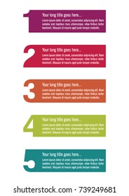 Colorful infographic in five steps