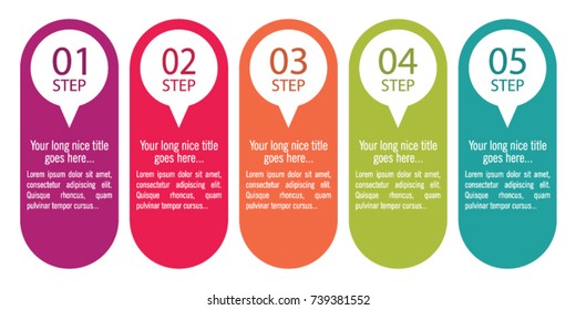 Colorful Infographic In Five Steps