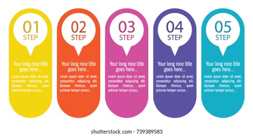 Colorful Infographic In Five Steps