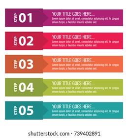 Colorful infographic in five steps
