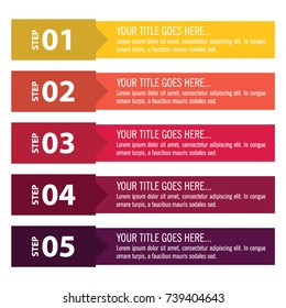 Colorful infographic in five steps