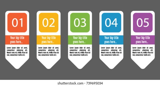 Colorful infographic in five steps