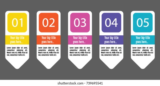 Colorful infographic in five steps