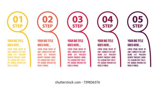 Colorful infographic in five steps