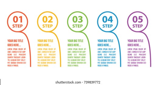 Colorful infographic in five steps