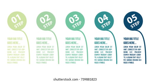 Colorful infographic in five steps