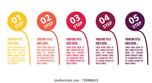 Colorful infographic in five steps