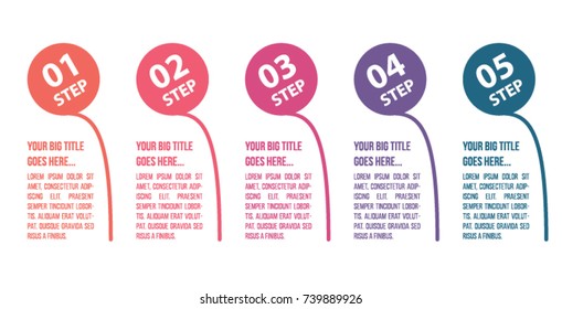 Colorful infographic in five steps