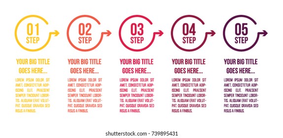 Colorful infographic in five steps