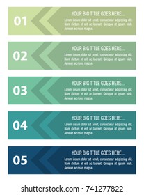 Colorful infographic in five steps