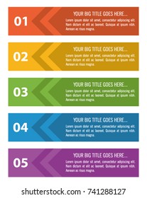 Colorful infographic in five steps