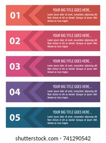 Colorful infographic in five steps